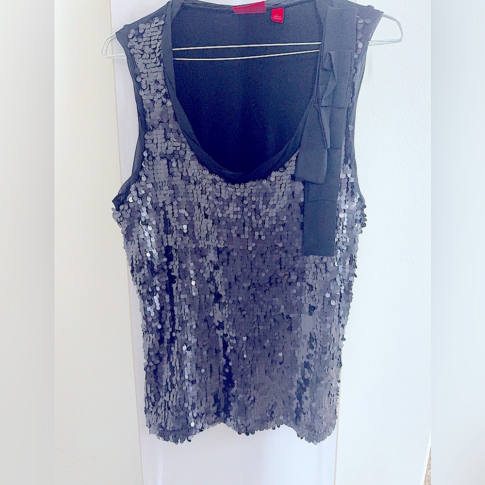 New York & Company Collection Black Sequence Sleeveless-Excellent Condition!